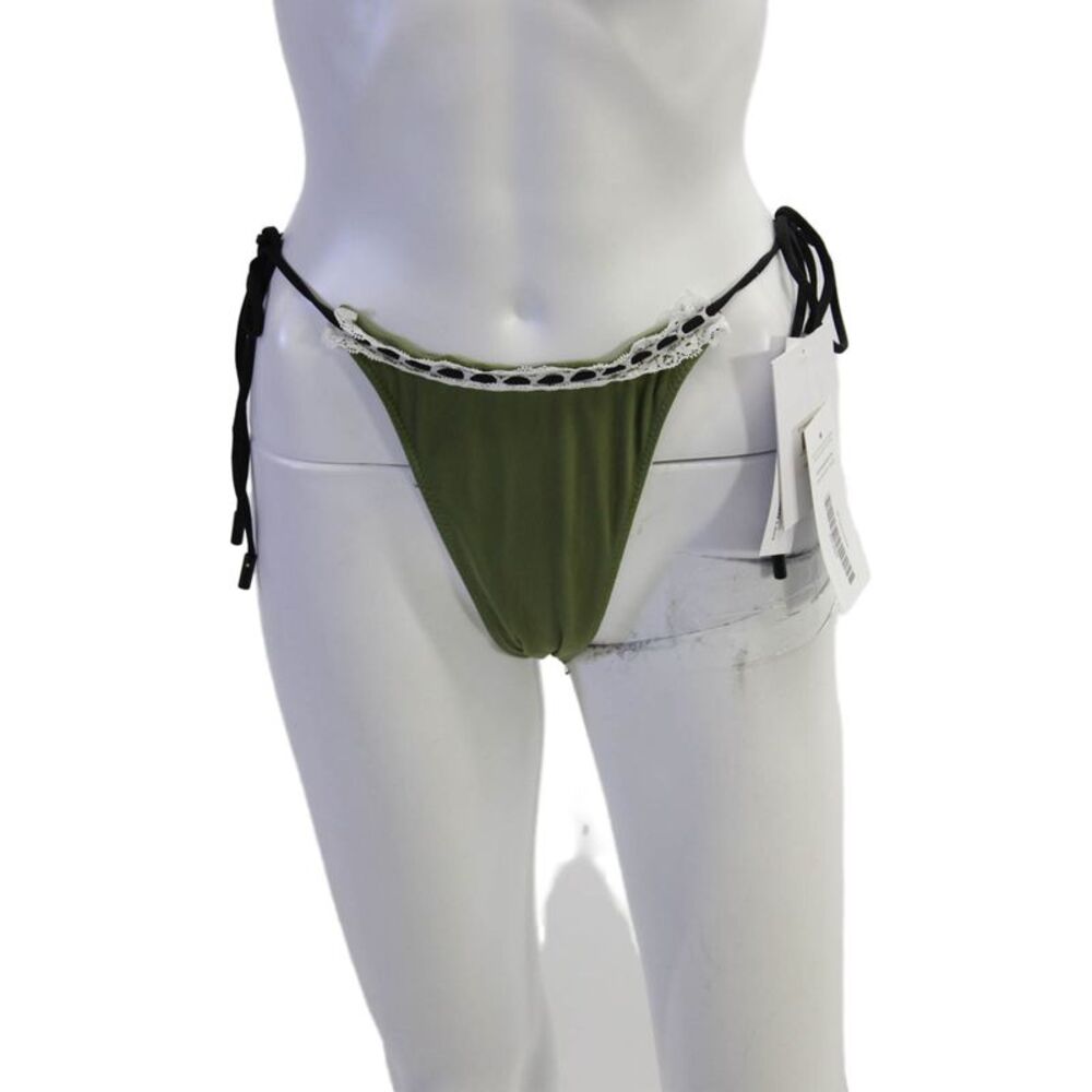 With Jean Women Green Solid Bikini Bottom Nylon/Spandex Size M